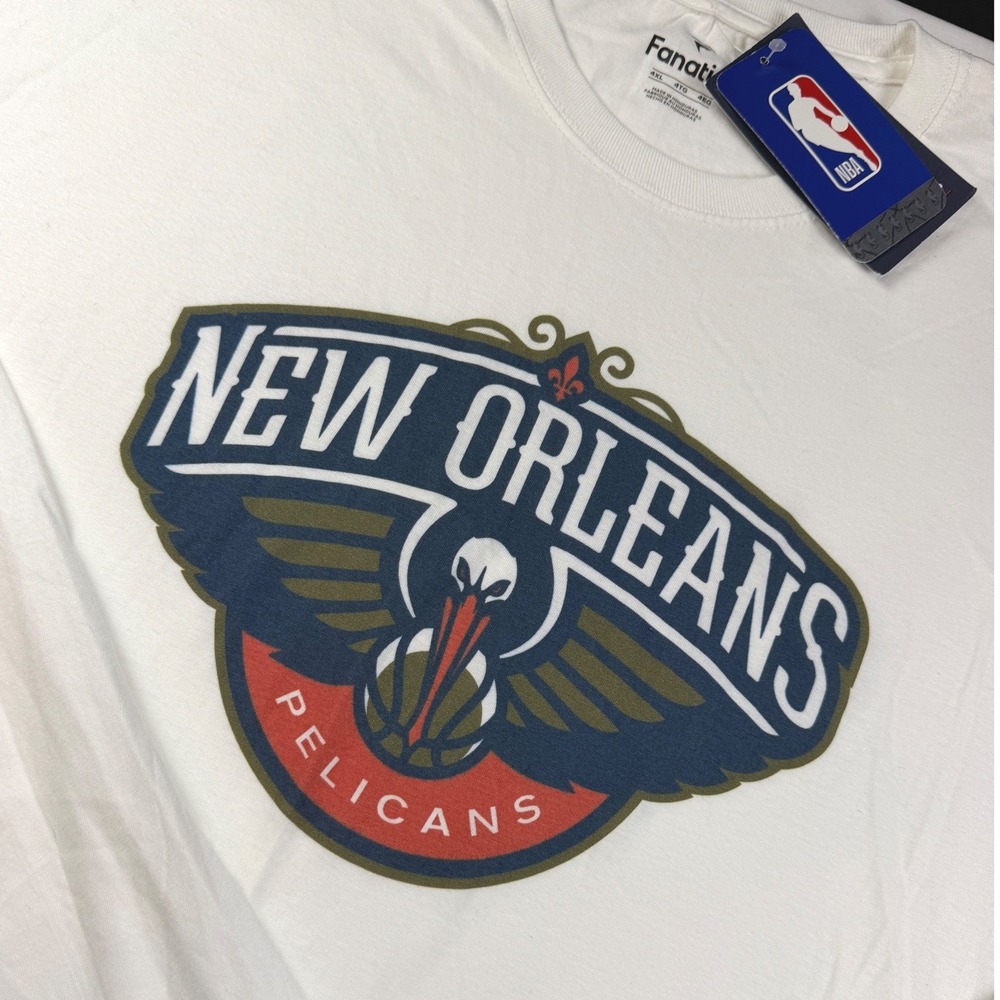 Fanatics New Orleans Pelicans T-Shirt Mens 4XL White Long Sleeve NBA Logo NWT